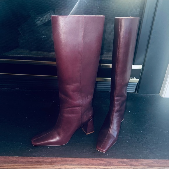 Reformation Deep Burgundy Heeled Boots - Picture 2 of 4